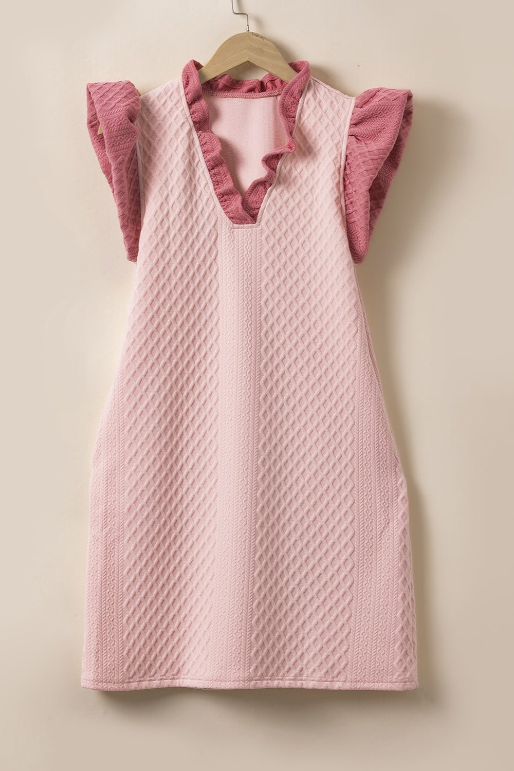 Ruffled V-Neck Cap Sleeve Mini Dress - Premium women from Trendsi - Just $35.99! Shop now at 5th & Barnett Online Boutique