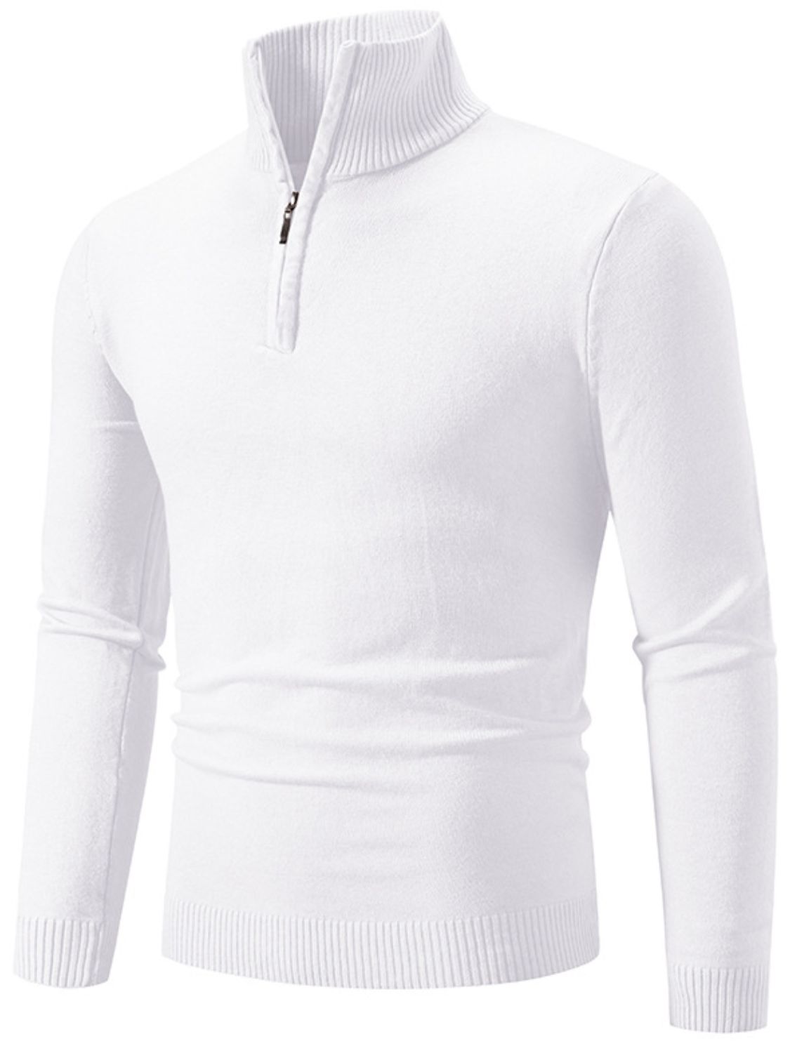 Men's Plus Size Quarter Zip Long Sleeve Knit Top - Premium from Trendsi - Just $0! Shop now at 5th & Barnett Online Boutique