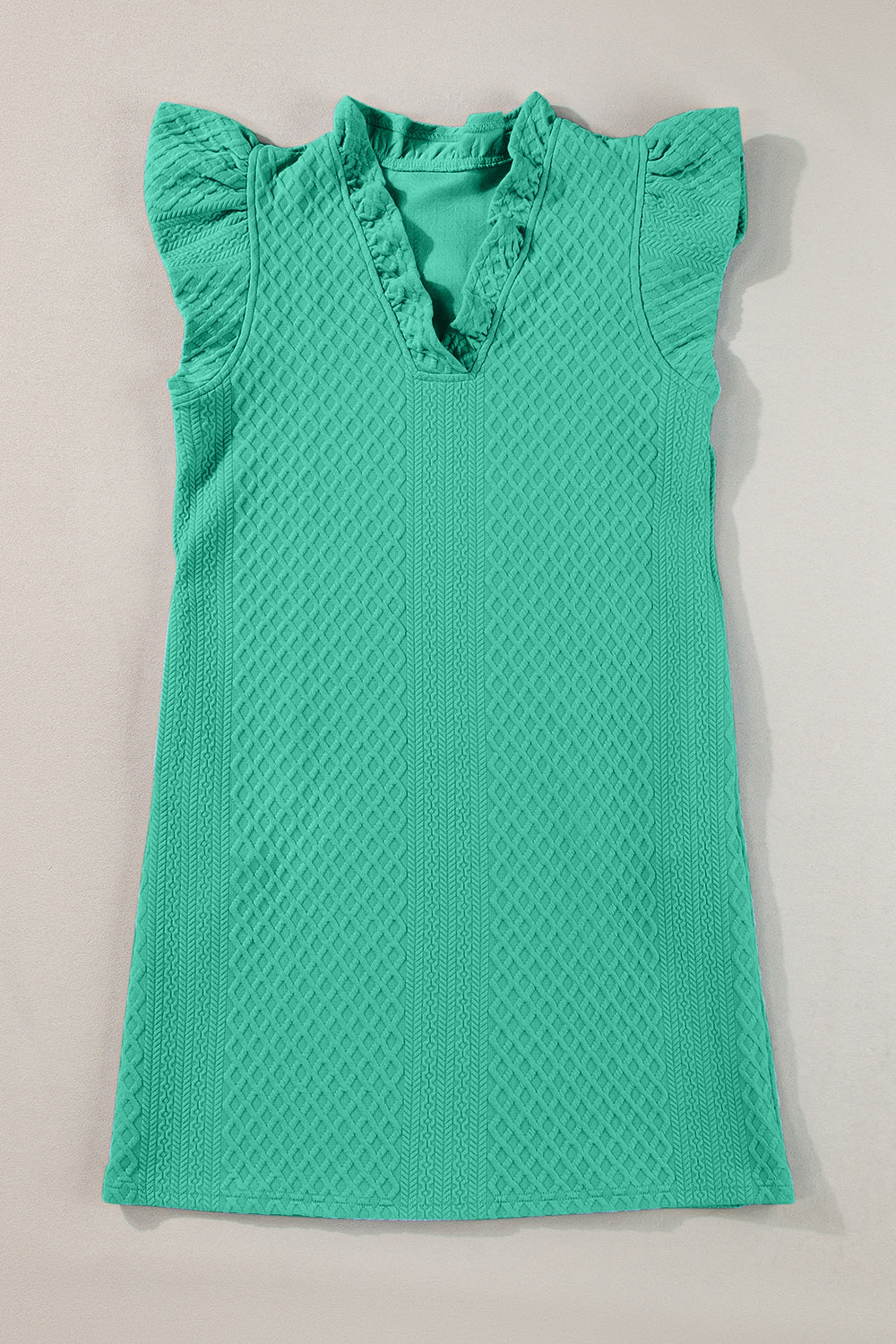 Ruffled V-Neck Cap Sleeve Mini Dress - Premium women from Trendsi - Just $35.99! Shop now at 5th & Barnett Online Boutique