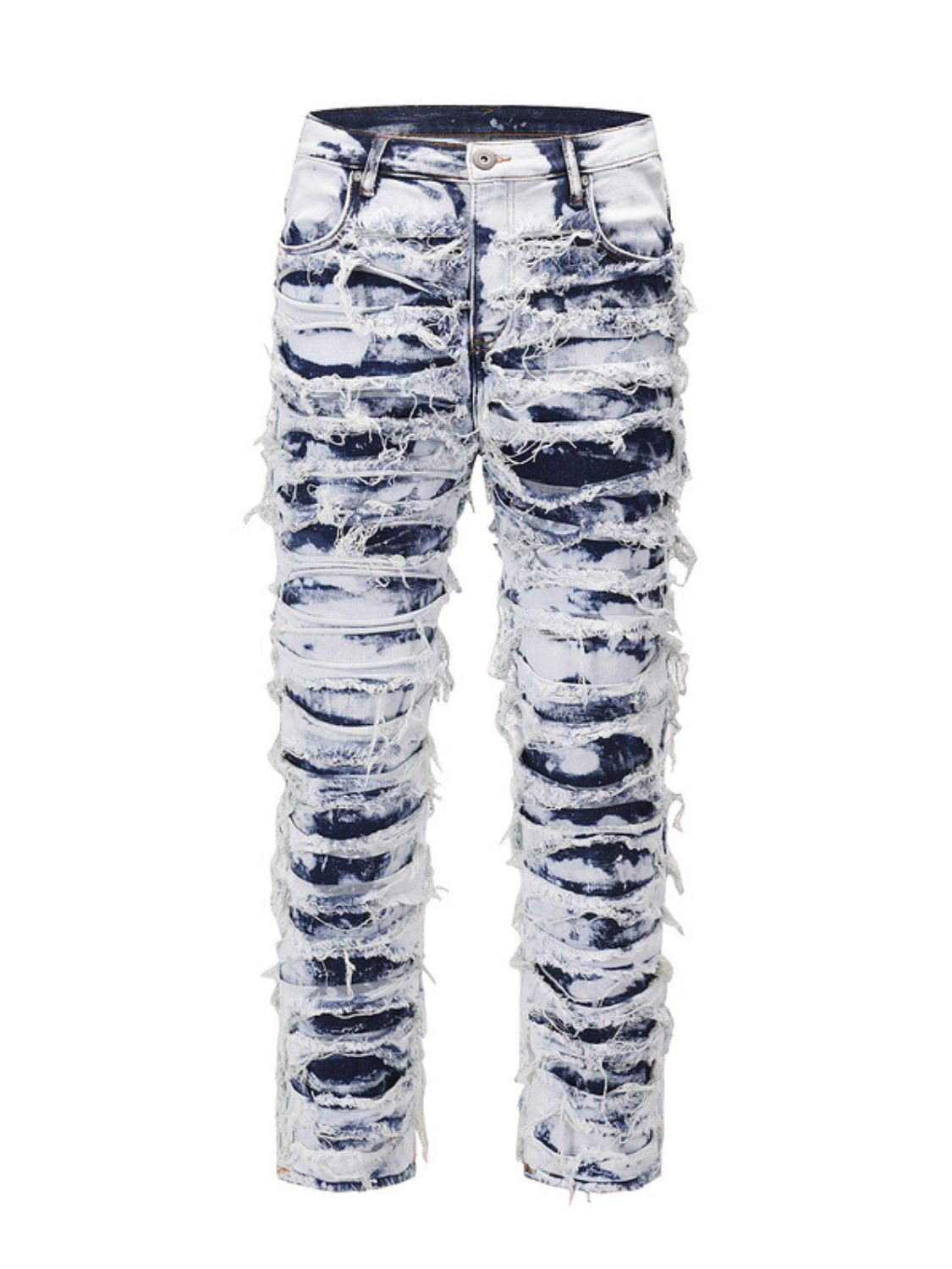 Men's Distressed Raw Hem Straight Jeans - Premium Jeans from 5th & Barnett Online Boutique - Just $62.99! Shop now at 5th & Barnett Online Boutique