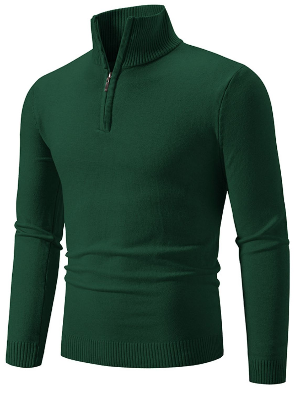 Men's Plus Size Quarter Zip Long Sleeve Knit Top - Premium from Trendsi - Just $0! Shop now at 5th & Barnett Online Boutique