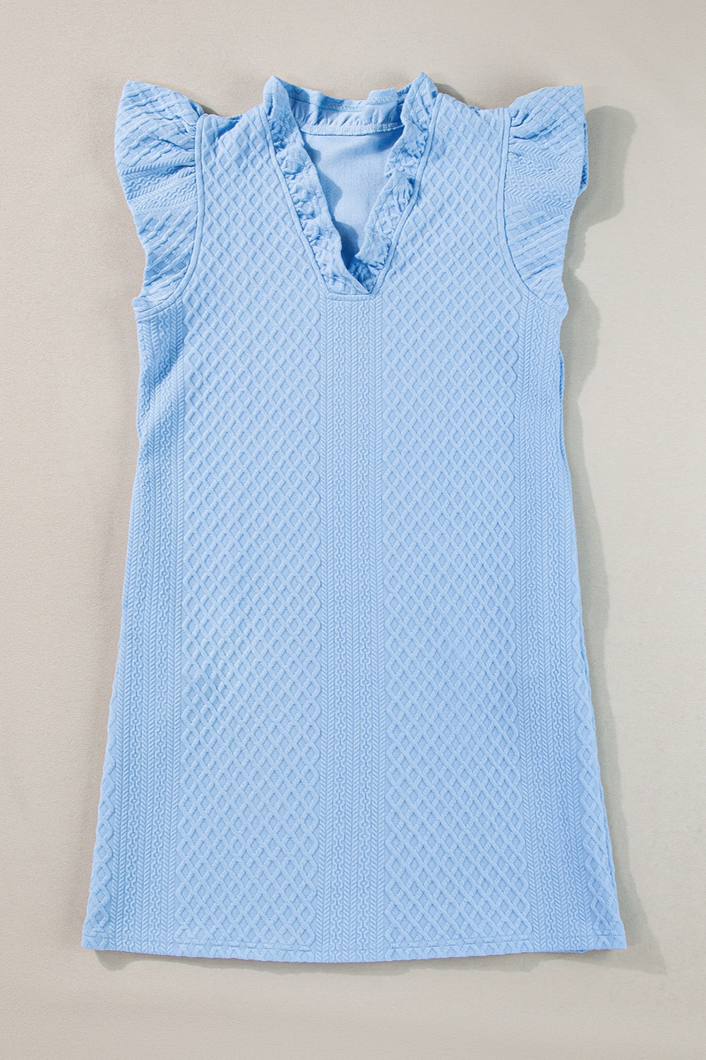 Ruffled V-Neck Cap Sleeve Mini Dress - Premium women from Trendsi - Just $35.99! Shop now at 5th & Barnett Online Boutique