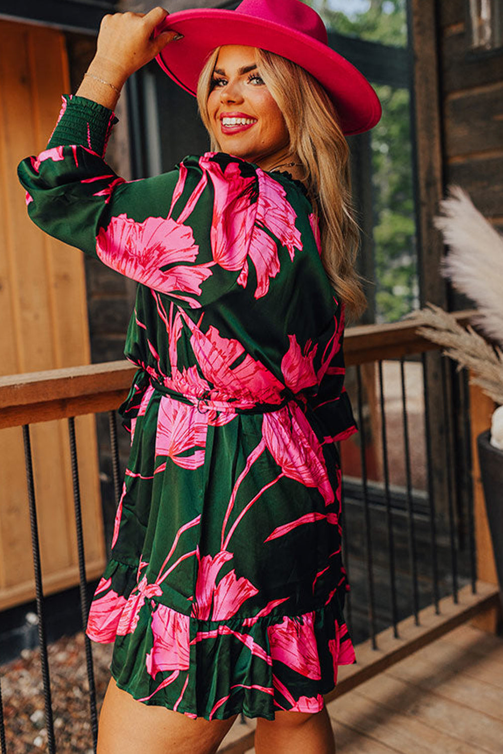 Plus Size Printed Lantern Sleeve Ruffle Hem Dress - Premium Dresses from 5th & Barnett Online Boutique - Just $35.99! Shop now at 5th & Barnett Online Boutique