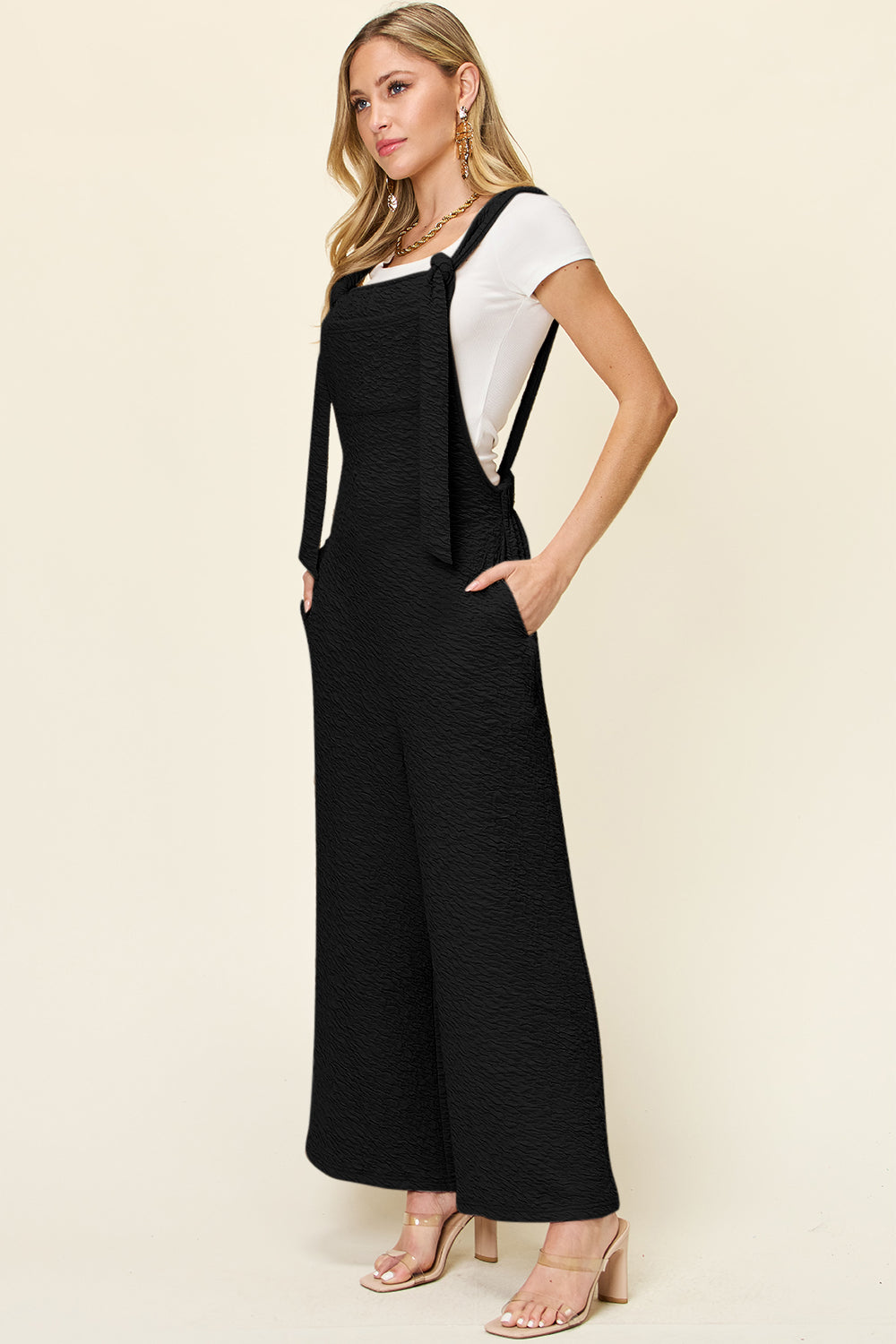 Double Take Full Size Sleeveless Wide Leg Jumpsuit - Premium Bodysuits from 5th & Barnett Online Boutique - Just $29.99! Shop now at 5th & Barnett Online Boutique