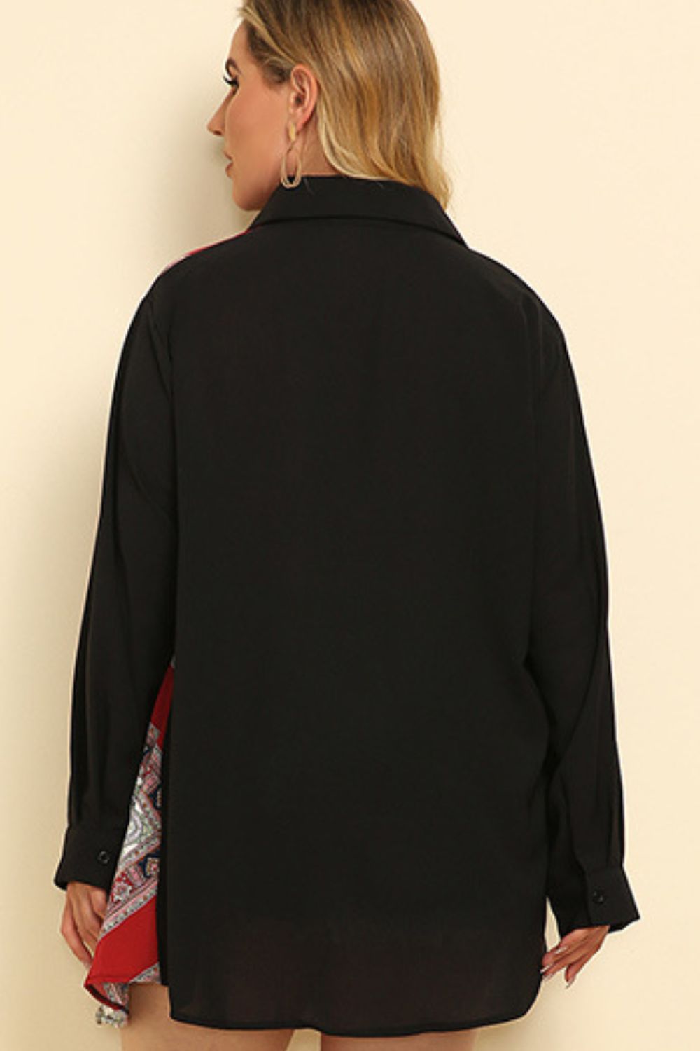 Plus Size Color Block Button Front Shirt - Premium Tops & Blouses from 5th & Barnett Online Boutique - Just $36.99! Shop now at 5th & Barnett Online Boutique