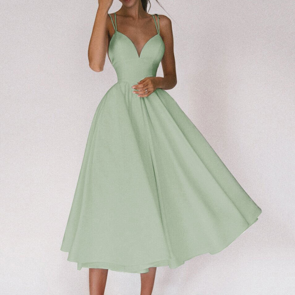 Elegant Strappy V-neck Dress - Premium Women's Clothing from 500 products - Just $45.99! Shop now at 5th & Barnett Creative Fashions