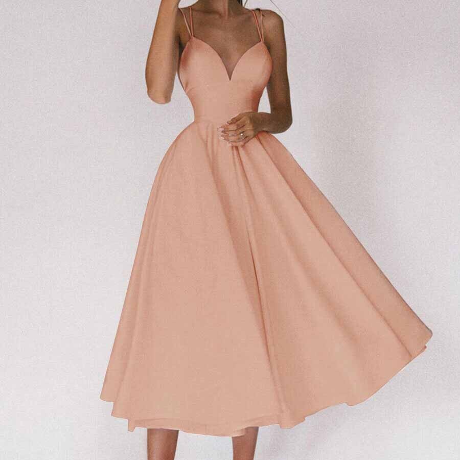 Elegant Strappy V-neck Dress - Premium Women's Clothing from 500 products - Just $45.99! Shop now at 5th & Barnett Creative Fashions
