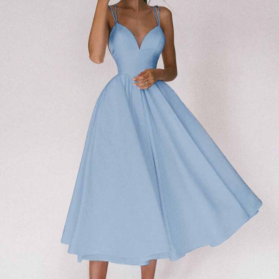 Elegant Strappy V-neck Dress - Premium Women's Clothing from 500 products - Just $45.99! Shop now at 5th & Barnett Creative Fashions
