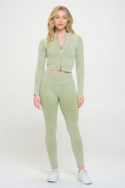 Ribbed Knit Tracksuit Two-Piece Set - Premium Activewear from 5th & Barnett Online Boutique - Just $45.99! Shop now at 5th & Barnett Online Boutique 