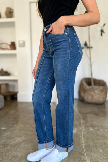 Judy Blue Full Size High Waist Front Seam Detail Straight Jeans - Premium Jeans from 5th & Barnett Online Boutique - Just $46.99! Shop now at 5th & Barnett Online Boutique 