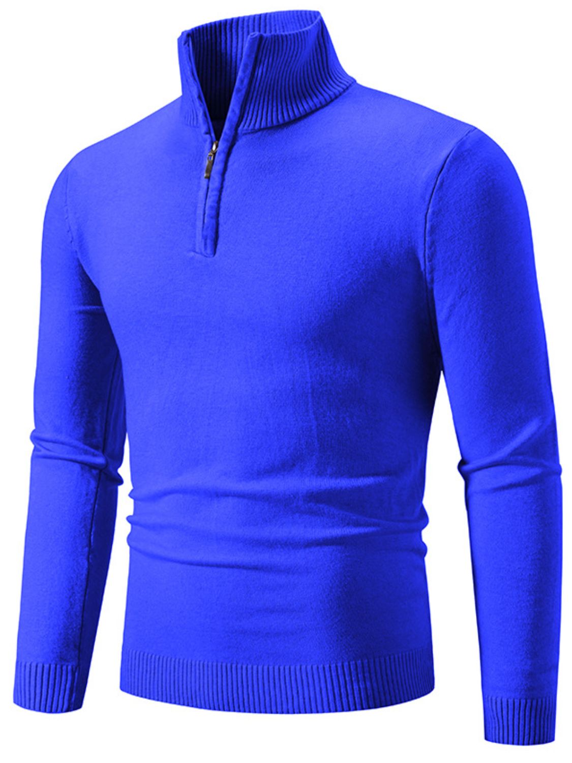 Men's Plus Size Quarter Zip Long Sleeve Knit Top - Premium  from Trendsi - Just $0! Shop now at 5th & Barnett Online Boutique 