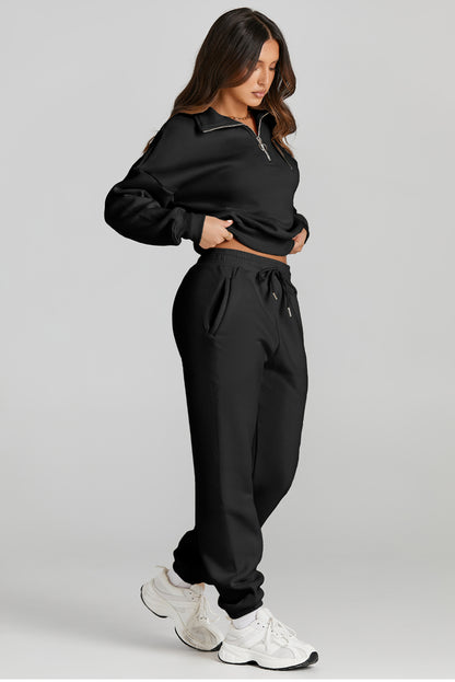 Quarter Zip Top and Drawstring Pants Active Set - Premium Activewear from 5th & Barnett Online Boutique - Just $37.99! Shop now at 5th & Barnett Online Boutique 