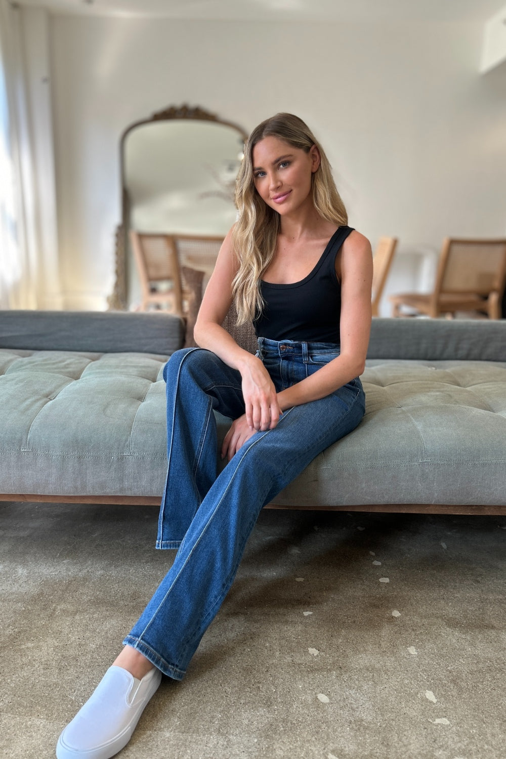 Judy Blue Full Size High Waist Front Seam Detail Straight Jeans - Premium Jeans from 5th & Barnett Online Boutique - Just $46.99! Shop now at 5th & Barnett Online Boutique 