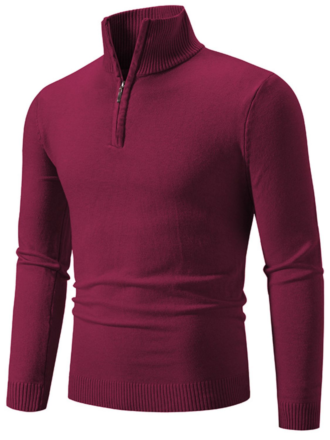 Men's Plus Size Quarter Zip Long Sleeve Knit Top - Premium  from Trendsi - Just $0! Shop now at 5th & Barnett Online Boutique 