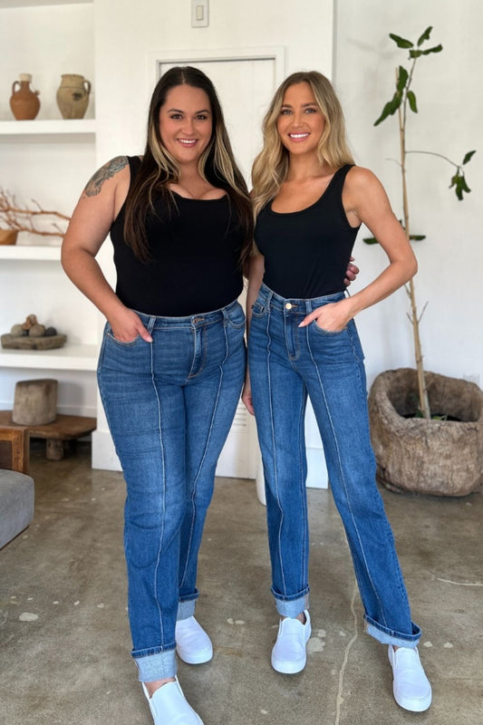 Judy Blue Full Size High Waist Front Seam Detail Straight Jeans - Premium Jeans from 5th & Barnett Online Boutique - Just $46.99! Shop now at 5th & Barnett Online Boutique 