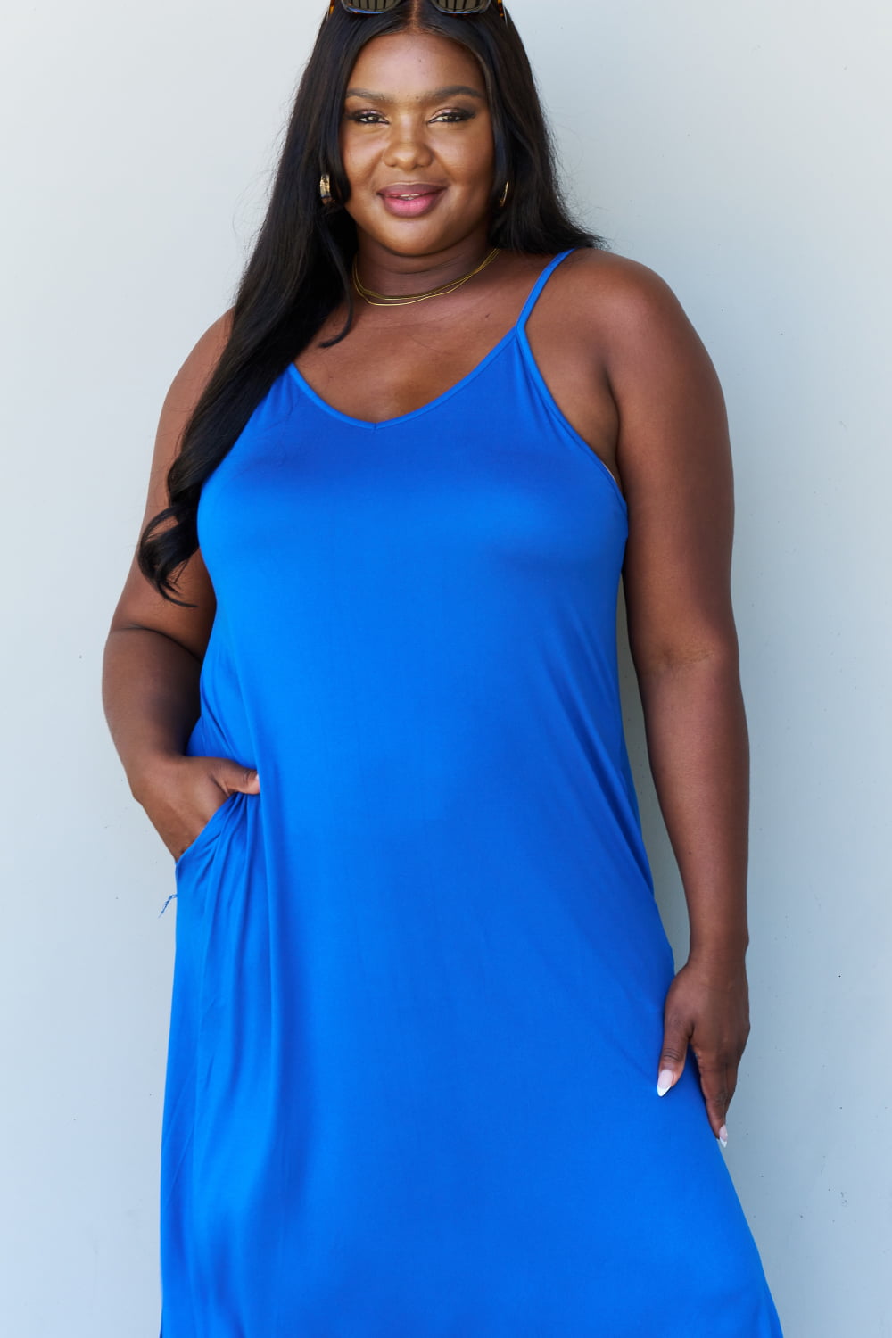 Good Energy  Cami Side Slit Maxi Dress - Premium Activewear from 5th & Barnett Online Boutique - Just $21.99! Shop now at 5th & Barnett Online Boutique 