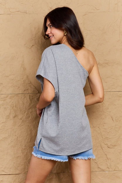 My Groove One Shoulder Loose Top - Premium  from 5th & Barnett Online Boutique - Just $18.99! Shop now at 5th & Barnett Online Boutique 