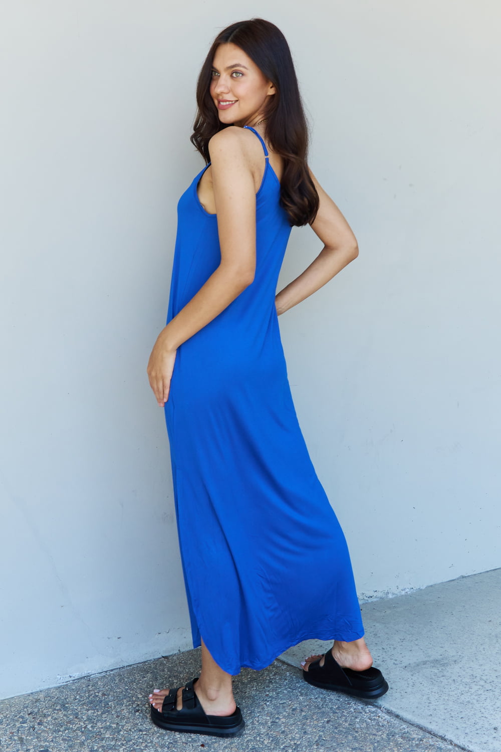 Good Energy  Cami Side Slit Maxi Dress - Premium Activewear from 5th & Barnett Online Boutique - Just $21.99! Shop now at 5th & Barnett Online Boutique 