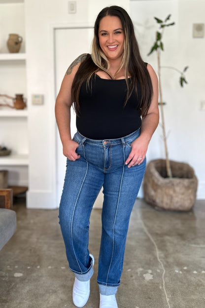 Judy Blue Full Size High Waist Front Seam Detail Straight Jeans - Premium Jeans from 5th & Barnett Online Boutique - Just $46.99! Shop now at 5th & Barnett Online Boutique 