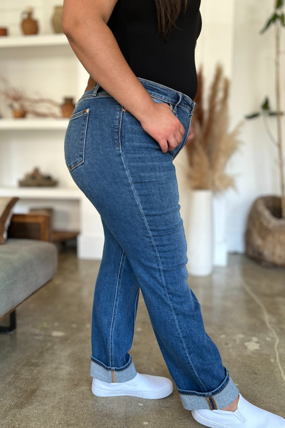 Judy Blue Full Size High Waist Front Seam Detail Straight Jeans - Premium Jeans from 5th & Barnett Online Boutique - Just $46.99! Shop now at 5th & Barnett Online Boutique 