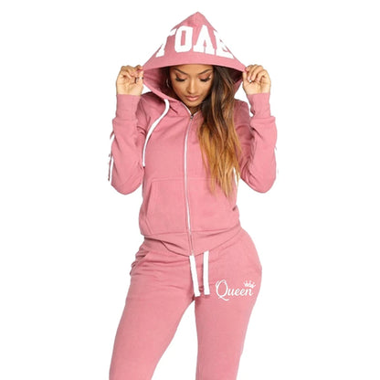 Women's Casual Hooded Jogging Set - Premium Activewear from 5th & Barnett Online Boutique - Just $35.99! Shop now at 5th & Barnett Online Boutique 