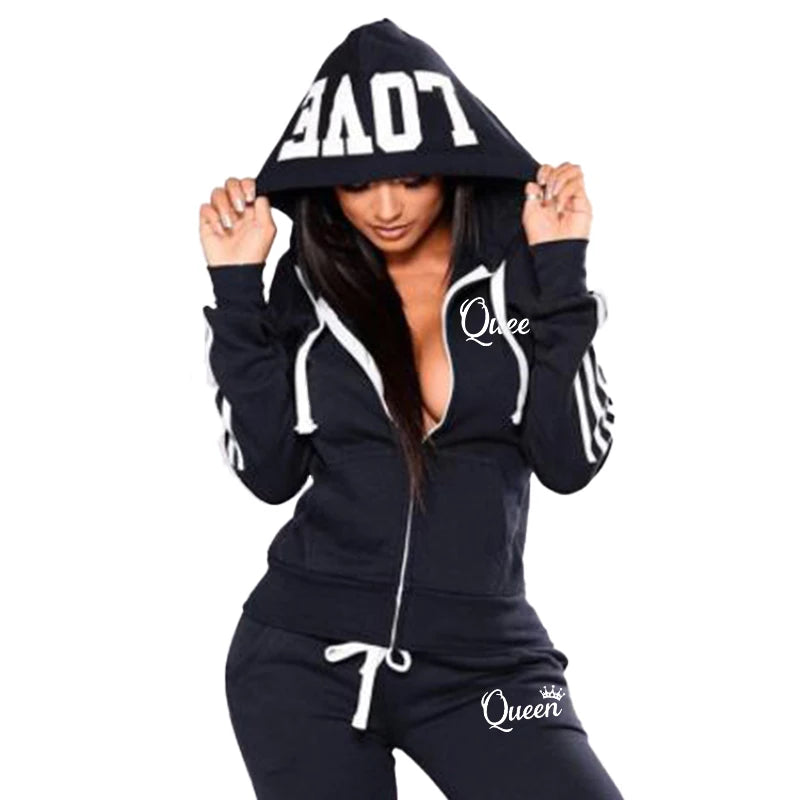 Women's Casual Hooded Jogging Set - Premium Activewear from 5th & Barnett Online Boutique - Just $35.99! Shop now at 5th & Barnett Online Boutique 