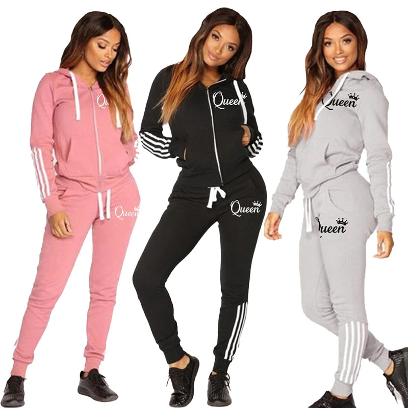 Women's Casual Hooded Jogging Set - Premium Activewear from 5th & Barnett Online Boutique - Just $35.99! Shop now at 5th & Barnett Online Boutique 