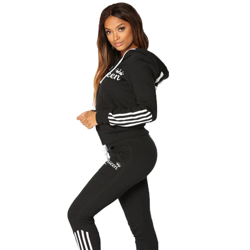 Women's Casual Hooded Jogging Set - Premium Activewear from 5th & Barnett Online Boutique - Just $35.99! Shop now at 5th & Barnett Online Boutique 