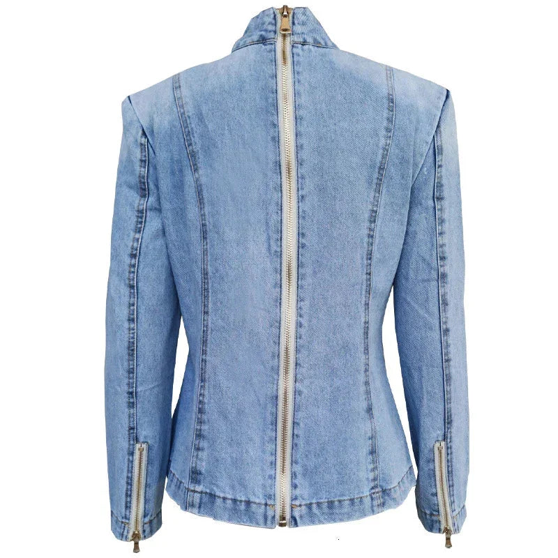 TWOTWINSTYLE Patchwork Bow Denim  Jacket - Premium  from 5th & Barnett Creative Fashions - Just $28.99! Shop now at 5th & Barnett Online Boutique 