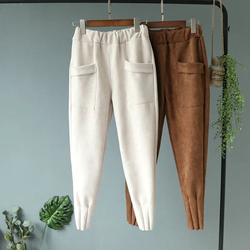 Suede Harem Trousers - Premium Pants from 5th & Barnett Creative Fashions - Just $30! Shop now at 5th & Barnett Online Boutique 