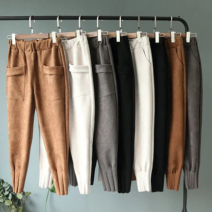 Suede Harem Trousers - Premium Pants from 5th & Barnett Creative Fashions - Just $30! Shop now at 5th & Barnett Online Boutique 