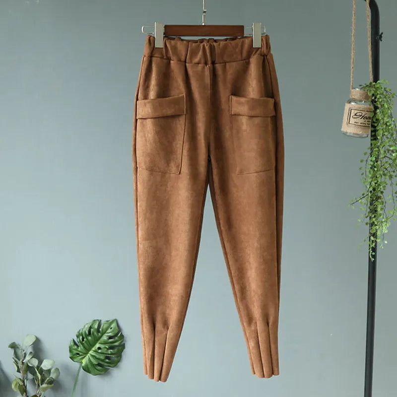 Suede Harem Trousers - Premium Pants from 5th & Barnett Creative Fashions - Just $30! Shop now at 5th & Barnett Online Boutique 