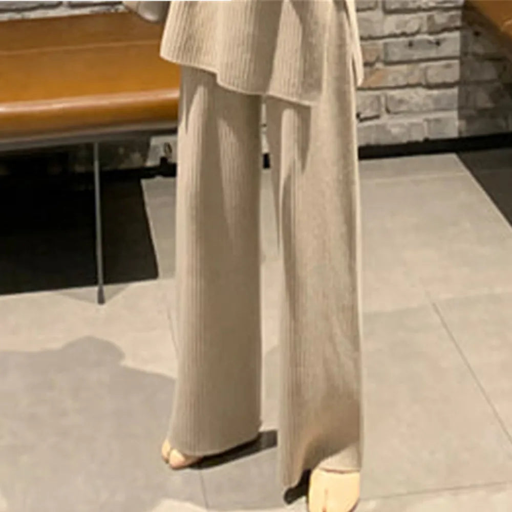 SMTHMA Thick Warm Knitted Pullover Sweater with loose pants - Premium  from 5th & Barnett Creative Fashions - Just $45.99! Shop now at 5th & Barnett Online Boutique 