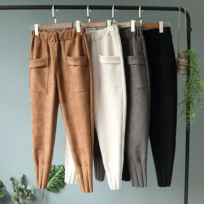 Suede Harem Trousers - Premium Pants from 5th & Barnett Creative Fashions - Just $30! Shop now at 5th & Barnett Online Boutique 