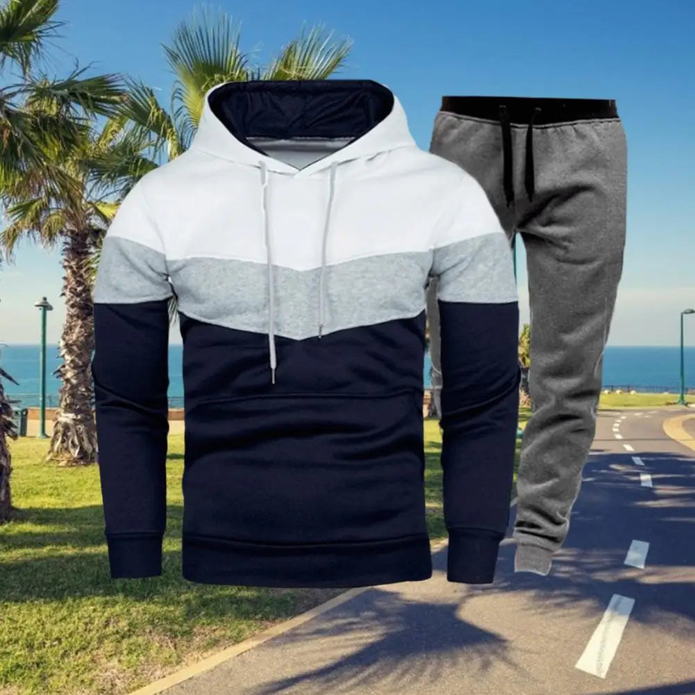 Large Size Men Hooded Tracksuits - Premium Activewear from 5th & Barnett Online Boutique - Just $32.99! Shop now at 5th & Barnett Online Boutique 