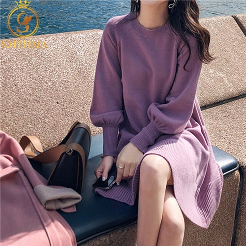 Lantern Sleeve Fashion Mini Sweater Dress - Premium Dresses from 5th & Barnett Creative Fashions - Just $17.99! Shop now at 5th & Barnett Online Boutique 