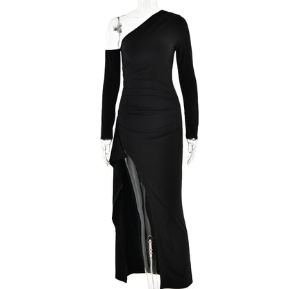 Elegant Black Long Evening Dress - Premium Elegant Dresses from 5th & Barnett Creative Fashions - Just $75! Shop now at 5th & Barnett Online Boutique 