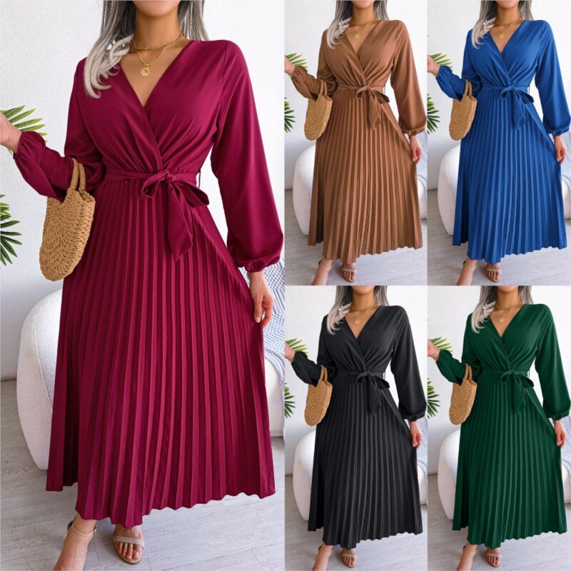 Elegant Pullover Solid Color Cross High Waist Dress - Premium Dresses from 5th & Barnett Online Boutique - Just $26.99! Shop now at 5th & Barnett Online Boutique 