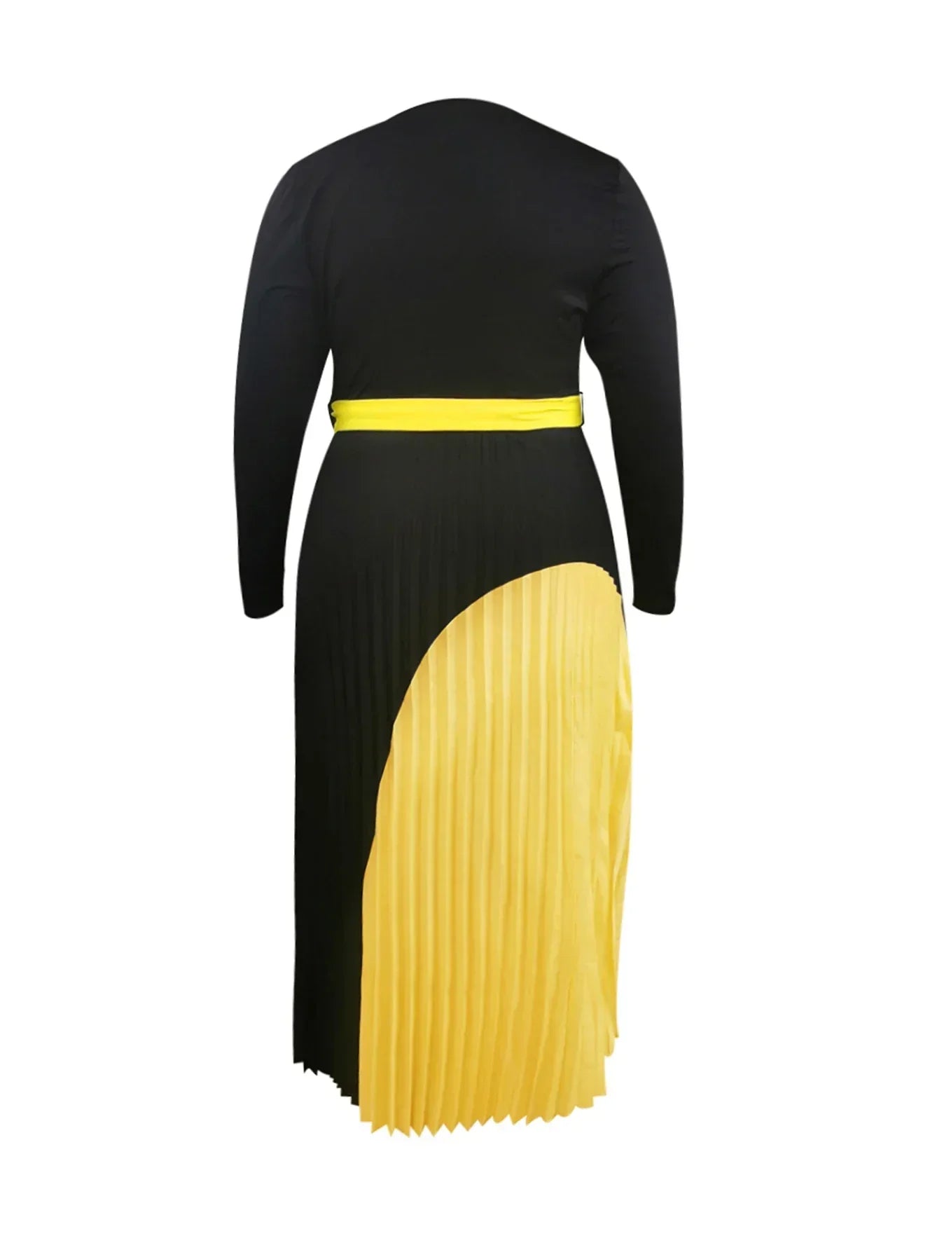 Long Sleeve Patchwork Neck Pleated Dress - Premium Women's Clothing from 5th & Barnett Online Boutique - Just $39.99! Shop now at 5th & Barnett Online Boutique 