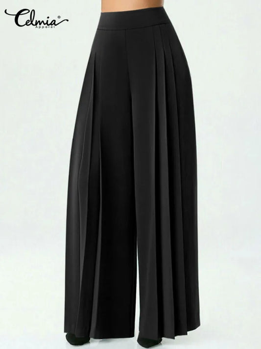 Elegant Elastic High Waist Long Trousers - Premium Pants from 5th & Barnett Creative Fashions - Just $32.99! Shop now at 5th & Barnett Online Boutique 