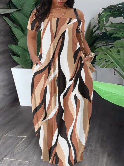 Off The Shoulder Camo Maxi Dress - Premium  from 5th & Barnett Online Boutique - Just $25.99! Shop now at 5th & Barnett Online Boutique 