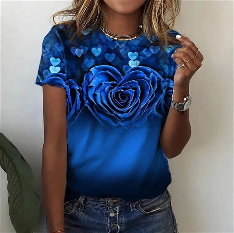 Short Sleeve 3D Floral T-Shirts - Premium customized from 5th & Barnett Online Boutique - Just $23.99! Shop now at 5th & Barnett Online Boutique 