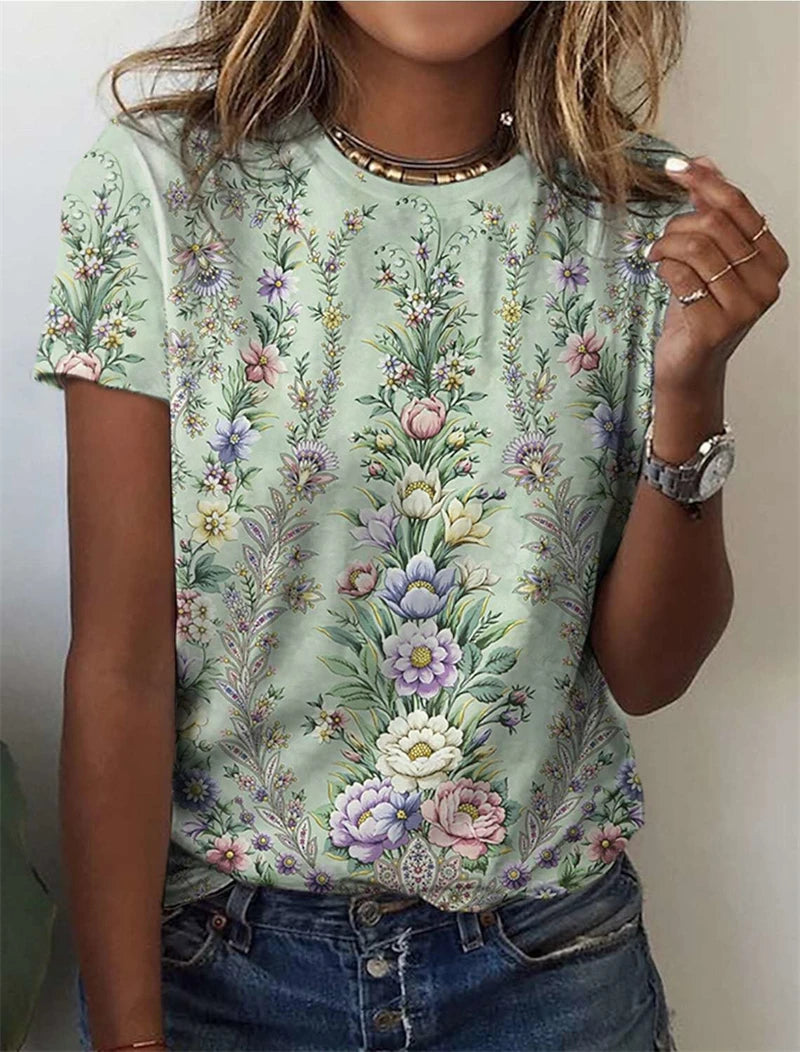 Short Sleeve 3D Floral T-Shirts - Premium customized from 5th & Barnett Online Boutique - Just $23.99! Shop now at 5th & Barnett Online Boutique 