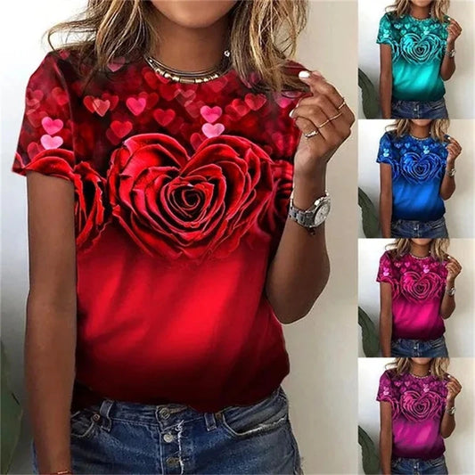 Short Sleeve 3D Floral T-Shirts - Premium customized from 5th & Barnett Online Boutique - Just $23.99! Shop now at 5th & Barnett Online Boutique 