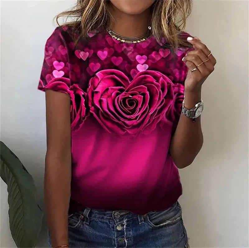 Short Sleeve 3D Floral T-Shirts - Premium customized from 5th & Barnett Online Boutique - Just $23.99! Shop now at 5th & Barnett Online Boutique 