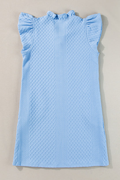 Ruffled V-Neck Cap Sleeve Mini Dress - Premium women from Trendsi - Just $35.99! Shop now at 5th & Barnett Online Boutique 