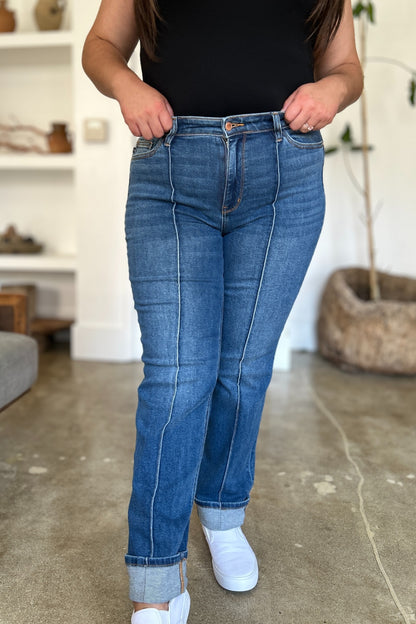 Judy Blue Full Size High Waist Front Seam Detail Straight Jeans - Premium Jeans from 5th & Barnett Online Boutique - Just $46.99! Shop now at 5th & Barnett Online Boutique 