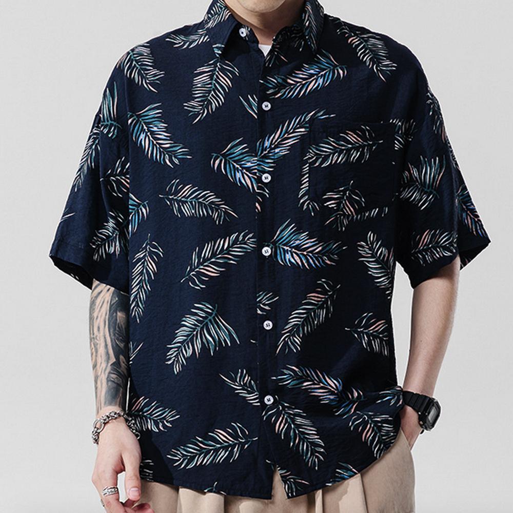 Mens Loose Fit Summer Floral Hawaiian Shirt - Premium Dress Shirts from 5th & Barnett Creative Fashions - Just $38.99! Shop now at 5th & Barnett Creative Fashions 