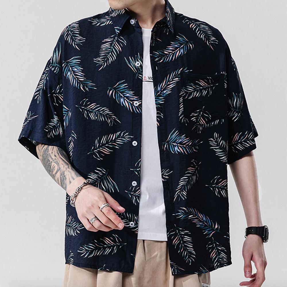 Mens Loose Fit Summer Floral Hawaiian Shirt - Premium Dress Shirts from 5th & Barnett Creative Fashions - Just $38.99! Shop now at 5th & Barnett Creative Fashions 