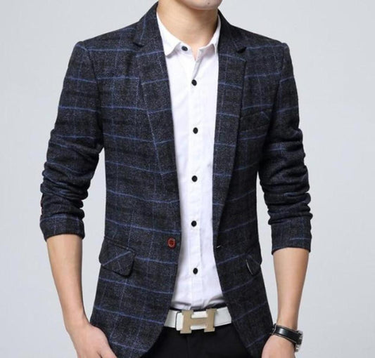 Mens Mix Plaid Blazer - Premium Jackets & Coats from 5th & Barnett Creative Fashions - Just $47.99! Shop now at 5th & Barnett Creative Fashions 